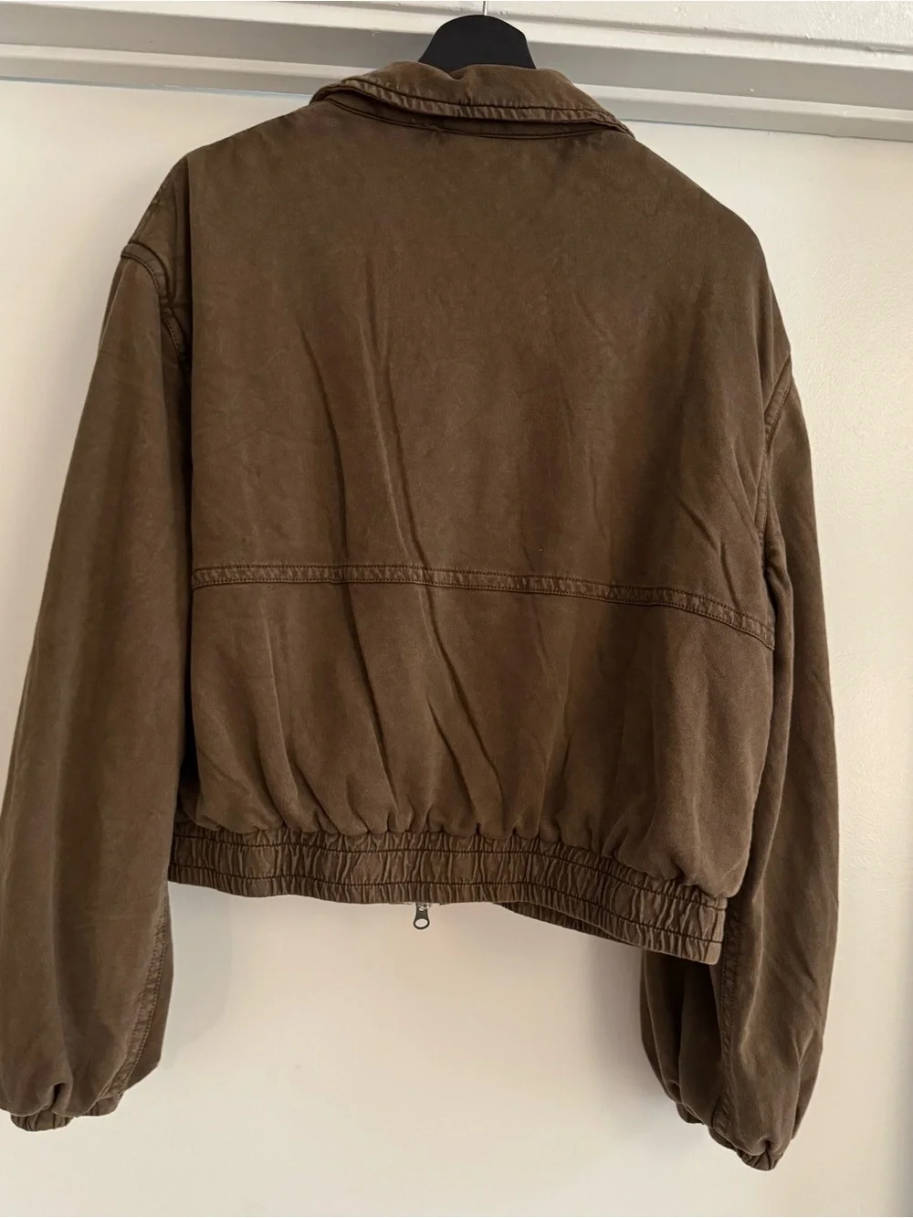 Free People Women’s Style Olive Green Zip Bomber Jacket